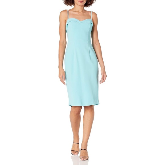 Black Halo Clover Sheath Dress in Atlantic Aqua Women's 14
